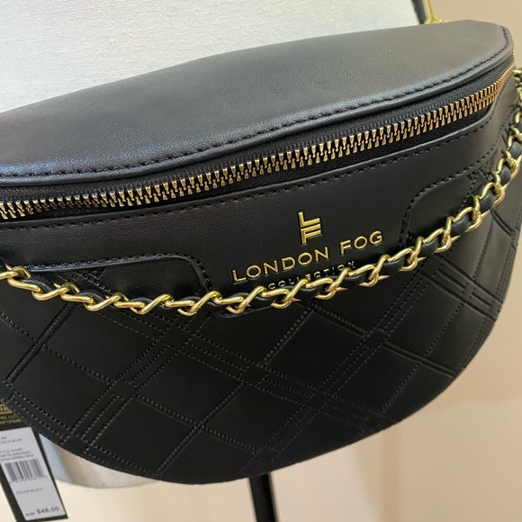 Black Leather Belt Bag NWT - Picture 2 of 9